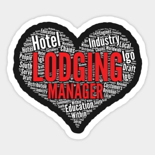 Lodging manager Heart Shape Word Cloud Design graphic Sticker